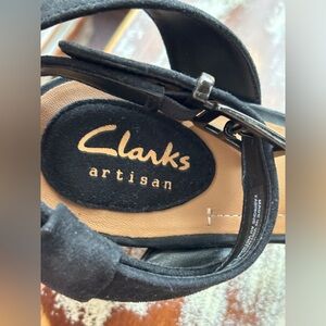 Clarks Artisan Black Suede Women's Heels EUC. See photos